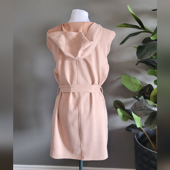 Zara Pink Hooded Belted Coat - Picture 5 of 6